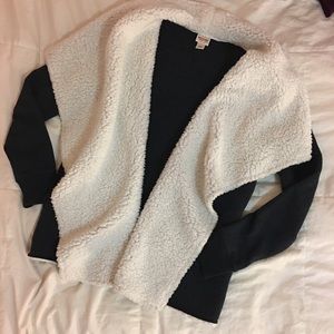 sherpa lined cardigan